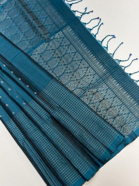 PURE HANDLOOM DOUBLE WARP SOFT SILK SAREE - Image 4