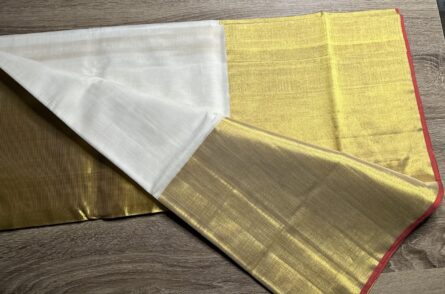 AC176  ,Handloom Set Saree with big kara - Image 6