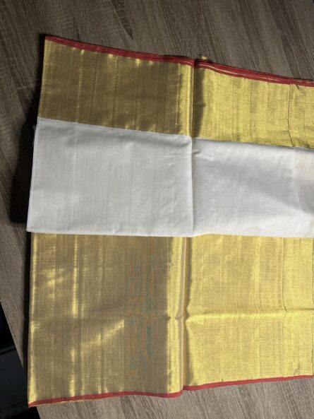 AC176  ,Handloom Set Saree with big kara - Image 5