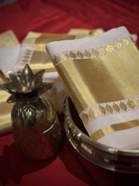 AC161  ,Super Premium Balaramapuram Handloom Unakkupavu Cotton Set Mundu with Coin Border - Image 4