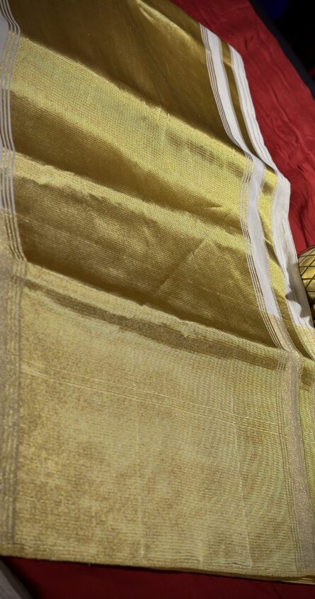 Premium Balaramapuram Kasavu Polka Dots Saree - Image 4