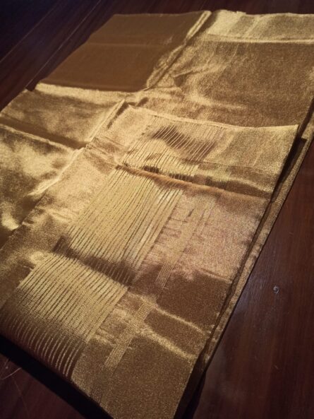 Pure Handloom Tissue Jari Waved Saree - Image 5