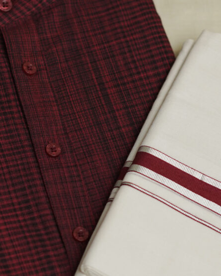Balaramapuram Unakkupavu Mundu + Cotton Kurthi - Image 3