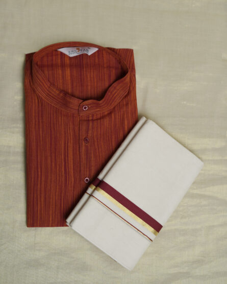 Balaramapuram Unakkupavu Mundu + Cotton Kurthi - Image 7