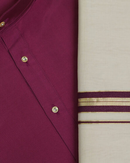 AC144 ,Balaramapuram Unakkupavu Mundu + Cotton Kurthi(S) - Image 3