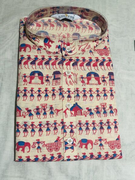 AC155 ,Balaramapuram Unakkupavu Mundu + Cotton Kurthi - Image 3