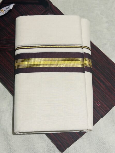 AC156  ,Balaramapuram Unakkupavu Mundu + Cotton Kurthi - Image 4