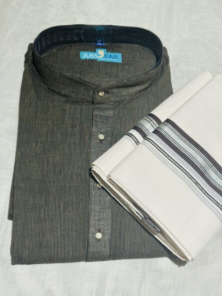 AC158  ,Balaramapuram Unakkupavu Mundu + Cotton Kurthi - Image 3