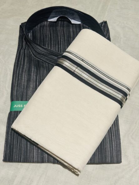 AC158  ,Balaramapuram Unakkupavu Mundu + Cotton Kurthi - Image 7