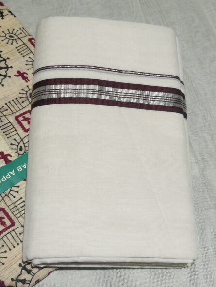 AC193 ,Balaramapuram Unakkupavu Mundu + Cotton Kurthi (XL) - Image 3
