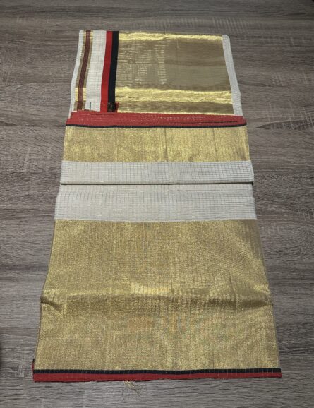 Premium Micro check 3×9 pure handloom cotton saree - Image 2