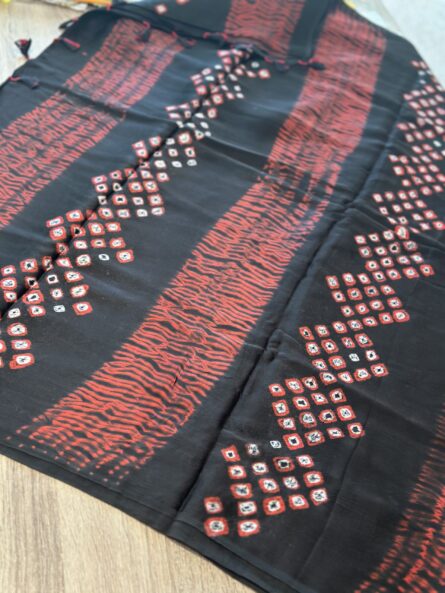 AC245 , Bandhej & Shibori Printed Saree in Premium Modal Silk (With Running Blouse) - Image 3