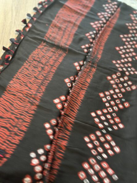AC245 , Bandhej & Shibori Printed Saree in Premium Modal Silk (With Running Blouse) - Image 7