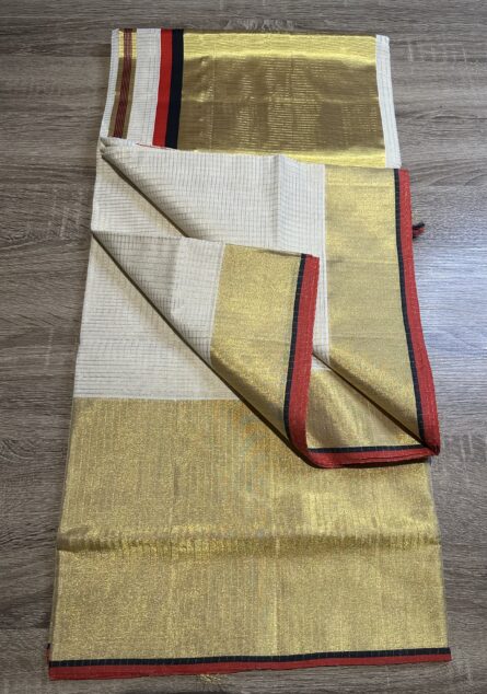 Premium Micro check 3×9 pure handloom cotton saree - Image 6