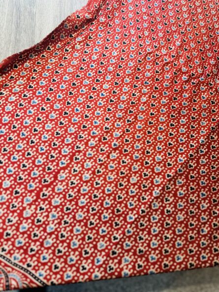 AC243 ,Ajrakh Hand Block Printed Saree in Premium Modal Silk - Image 6