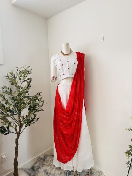 Dhavani with Handwork Blouse - Image 4